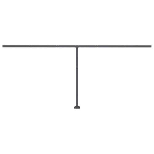 Markise m. LED-lys 600x350 cm manuel betjening orange og brun