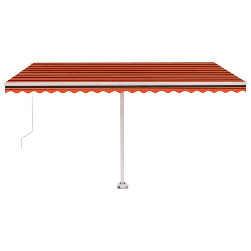 Fritstående markise 400x350 cm manuel betjening orange/brun