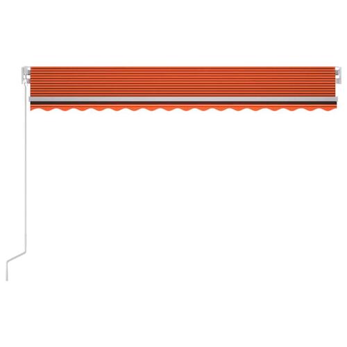 Markise m. LED + vindsensor 400x350 cm automatisk orange/brun