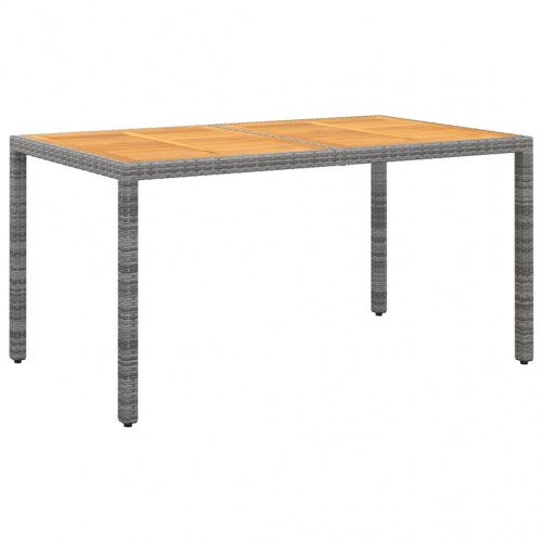 Havebord 150x90x75 cm akacietræ og polyrattan grå