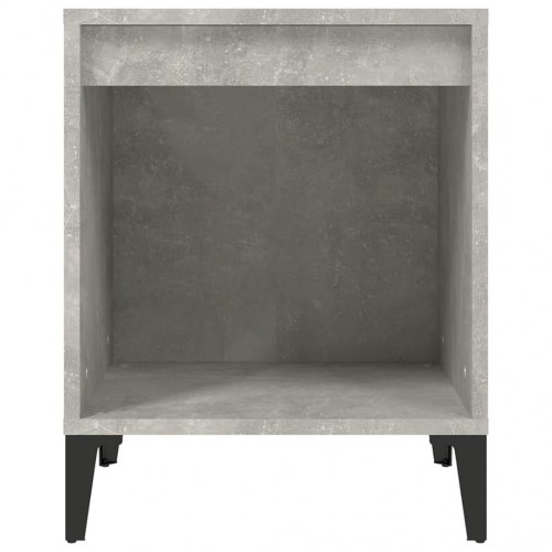 Sengebord 40 × 35 × 50 cm - betongrå med metalben
