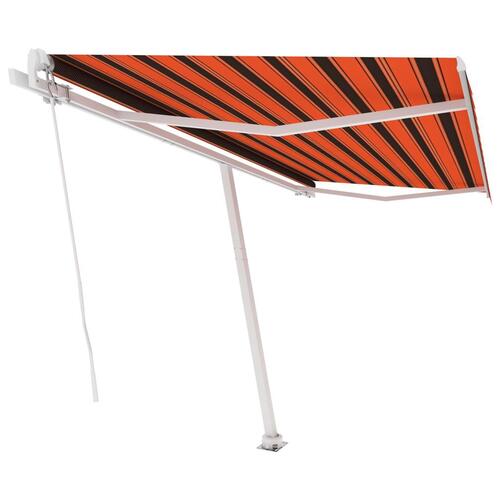 Fritstående markise 450x350 cm manuel betjening orange og brun