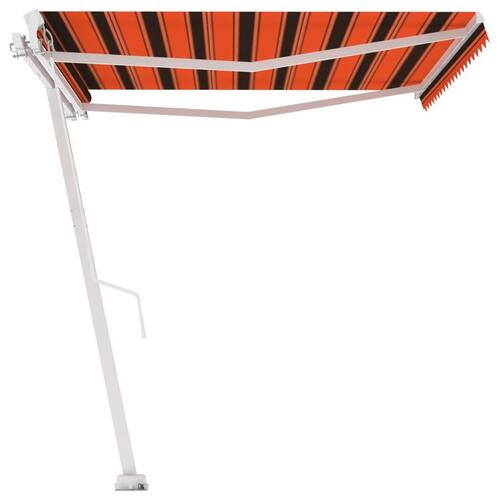Fritstående markise 450x350 cm manuel betjening orange og brun