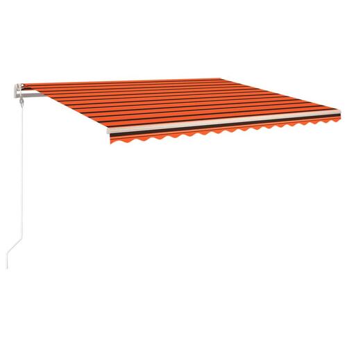 Markise 450x350 cm automatisk betjening orange og brun