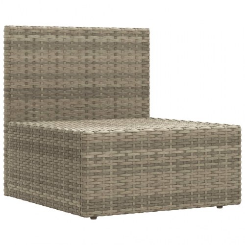 Midtermodul til havesofa med hynde polyrattan grå