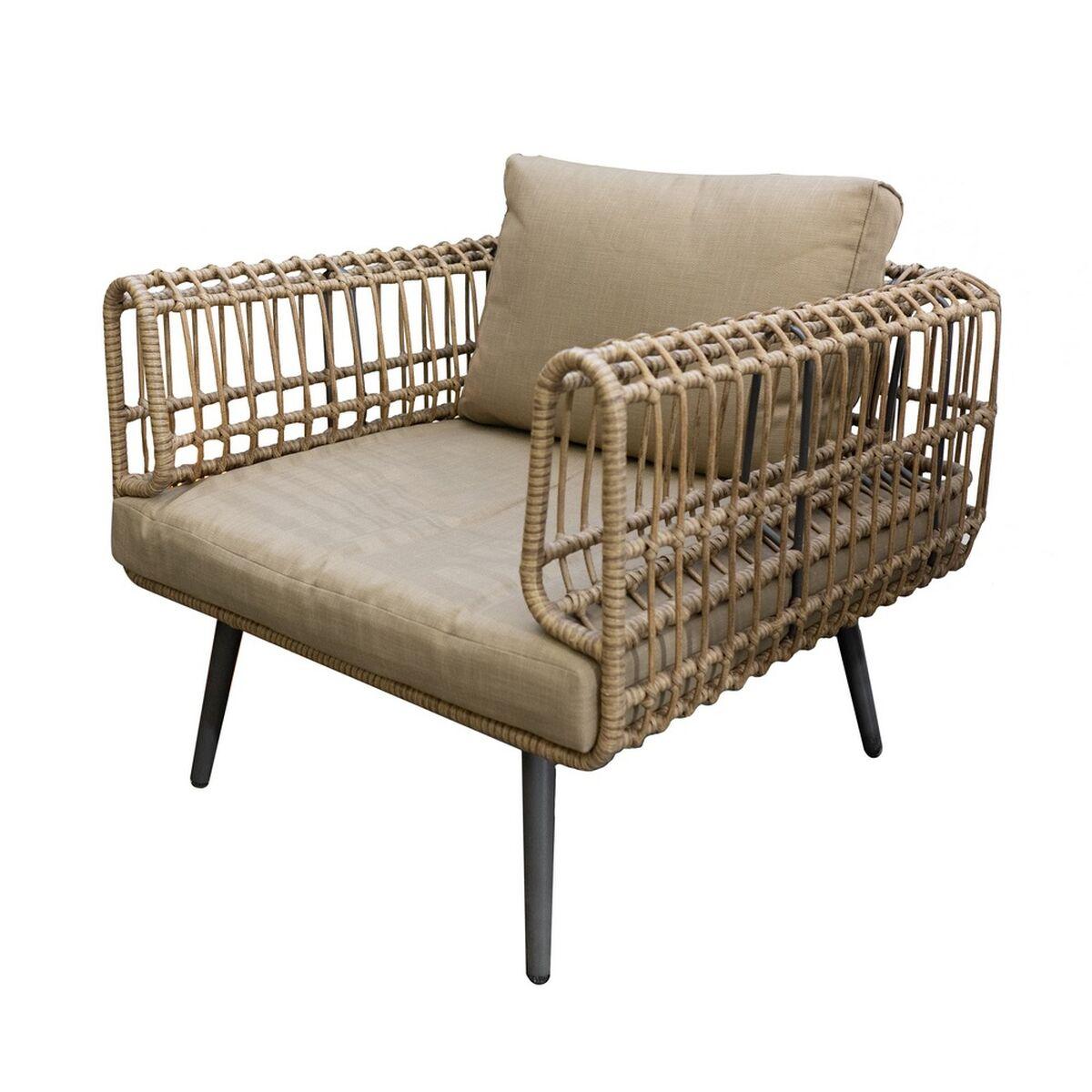 Havesofa Ariki 83 X 84 X 67 Cm Syntetisk Rattan Stål