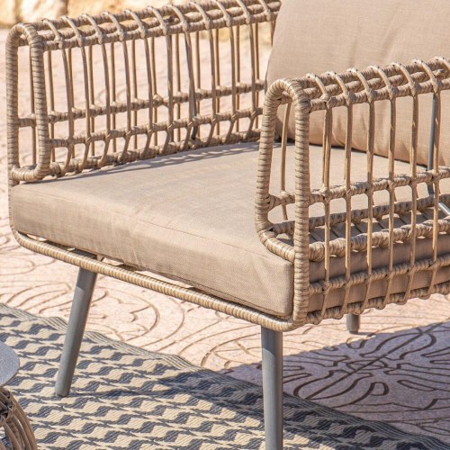 Ariki 2-personers havesofa - stål og syntetisk spanskrør, 161 × 84 × 67 cm