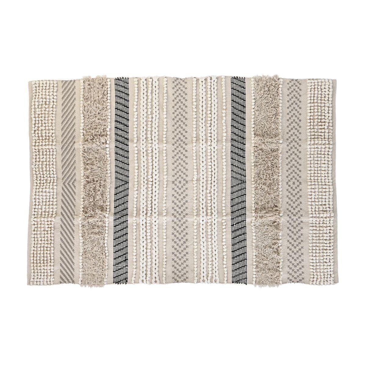 Tæppe 180 x 120 x 1 cm Sort Beige Bomuld Boho