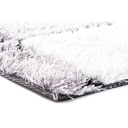 Tæppe Sort Polyester Hvid Rammer 120 x 180 x 2 cm