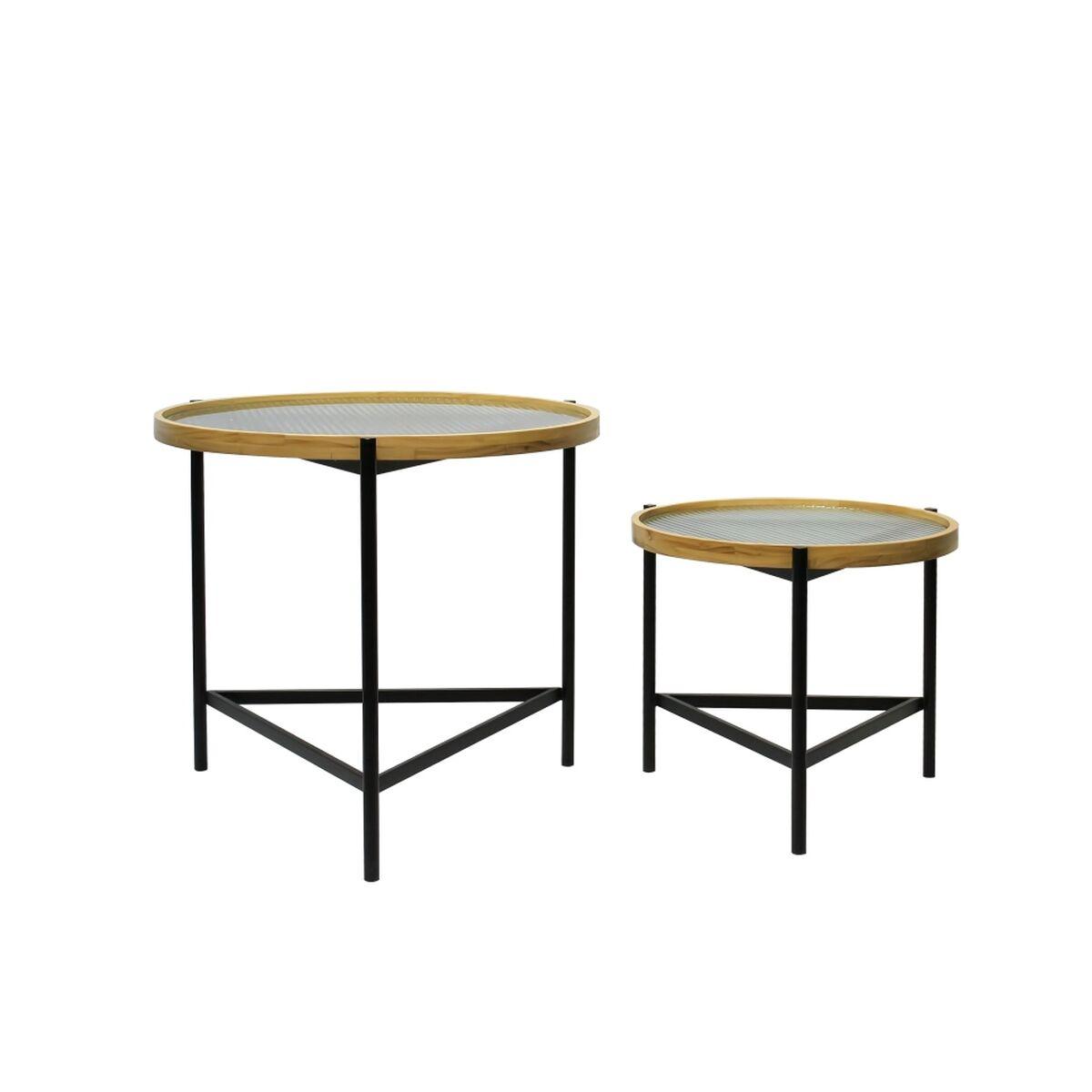Sæt Med 2 Borde Sort 64 X 64 X 55 Cm 62 X 62 X 55 5 Cm