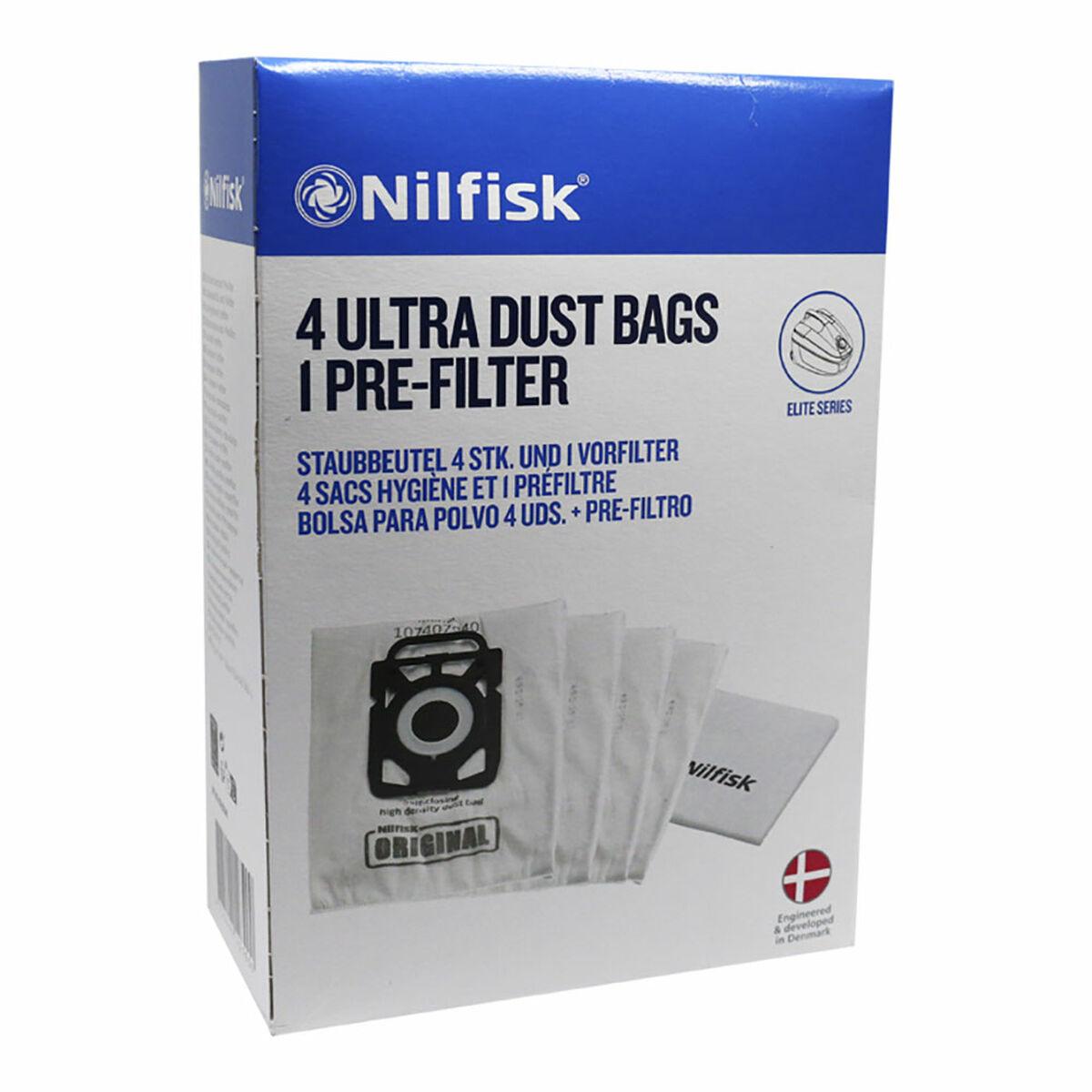 Se Nilfisk Elite støvsugerposer 4 stk Inkl. 1 stk filter (107407940) hos Boligcenter.dk
