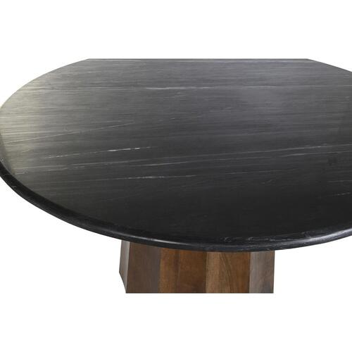 Spisebord Sort Brun Marmor Mangotræ 120 x 120 x 76 cm