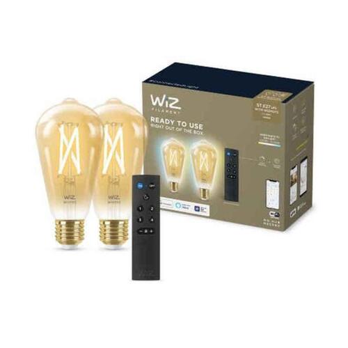 Smart pærer WiZ ST64 E27 - 7 W, 640 lm, gylden (2-pak)