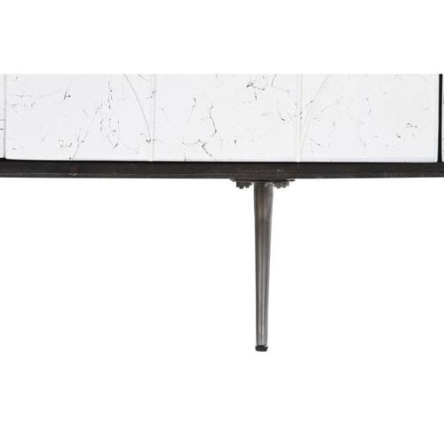 Skænk 150 x 43 x 80 cm Hvid Mørkebrun Mangotræ