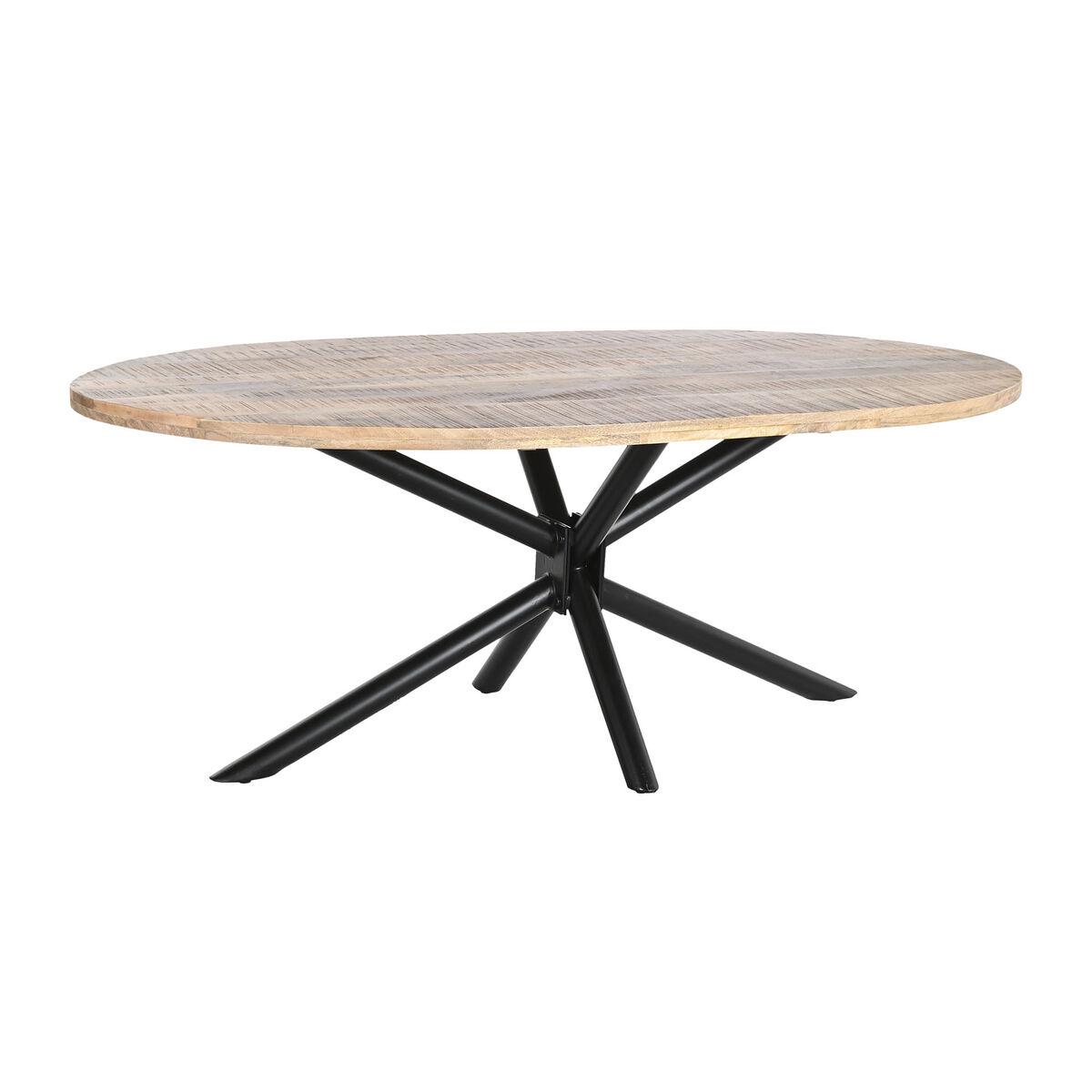 Spisebord Natur Sort Metal Mangotræ 200 X 100 X 76 Cm