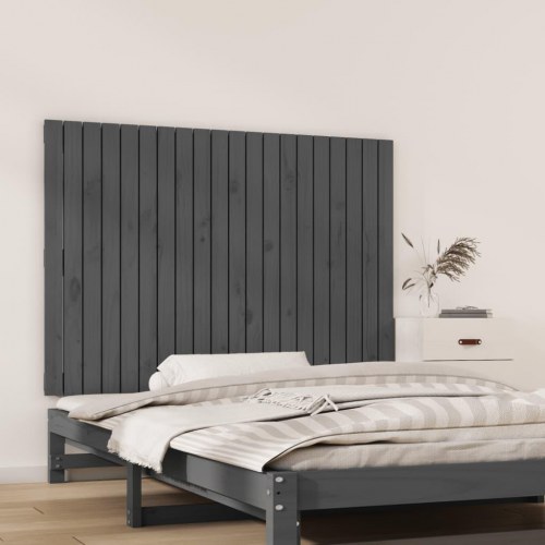 Sengegavl i massivt fyrretræ 127,5 x 3 x 90 cm - grå