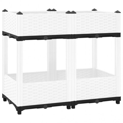 Højbed i polypropylen 80 × 40 × 71 cm - hvid