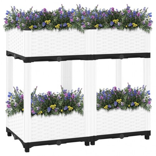 Højbed i polypropylen 80 × 40 × 71 cm - hvid