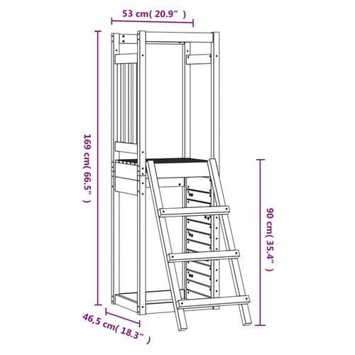 Legetårn 53x46,5x169 cm massivt douglasgran