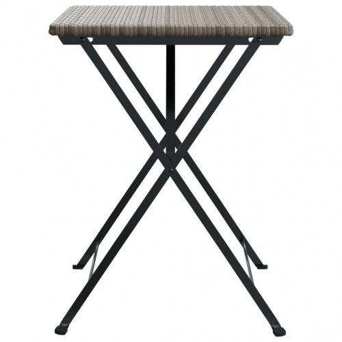 Foldbart bistrobord 55x54x71 cm polyrattan grå