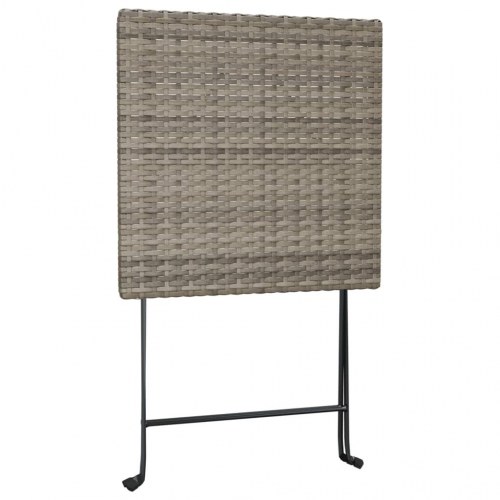 Foldbart bistrobord 55x54x71 cm polyrattan grå