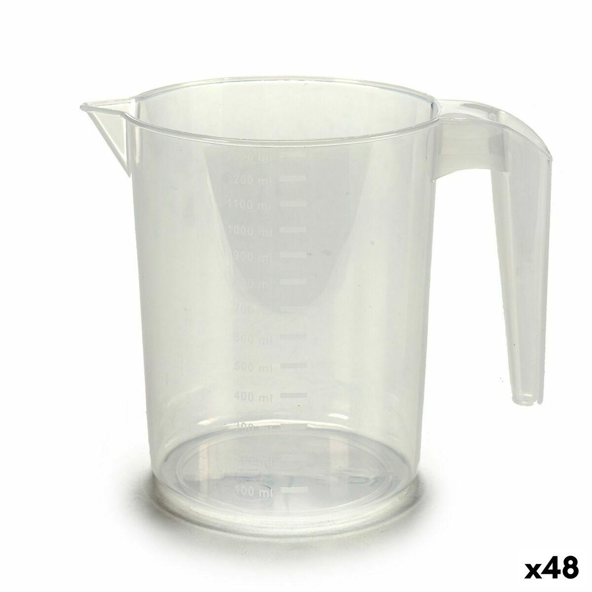 Målebæger i polypropylen - 1,3 l, gennemsigtig (48 stk.)