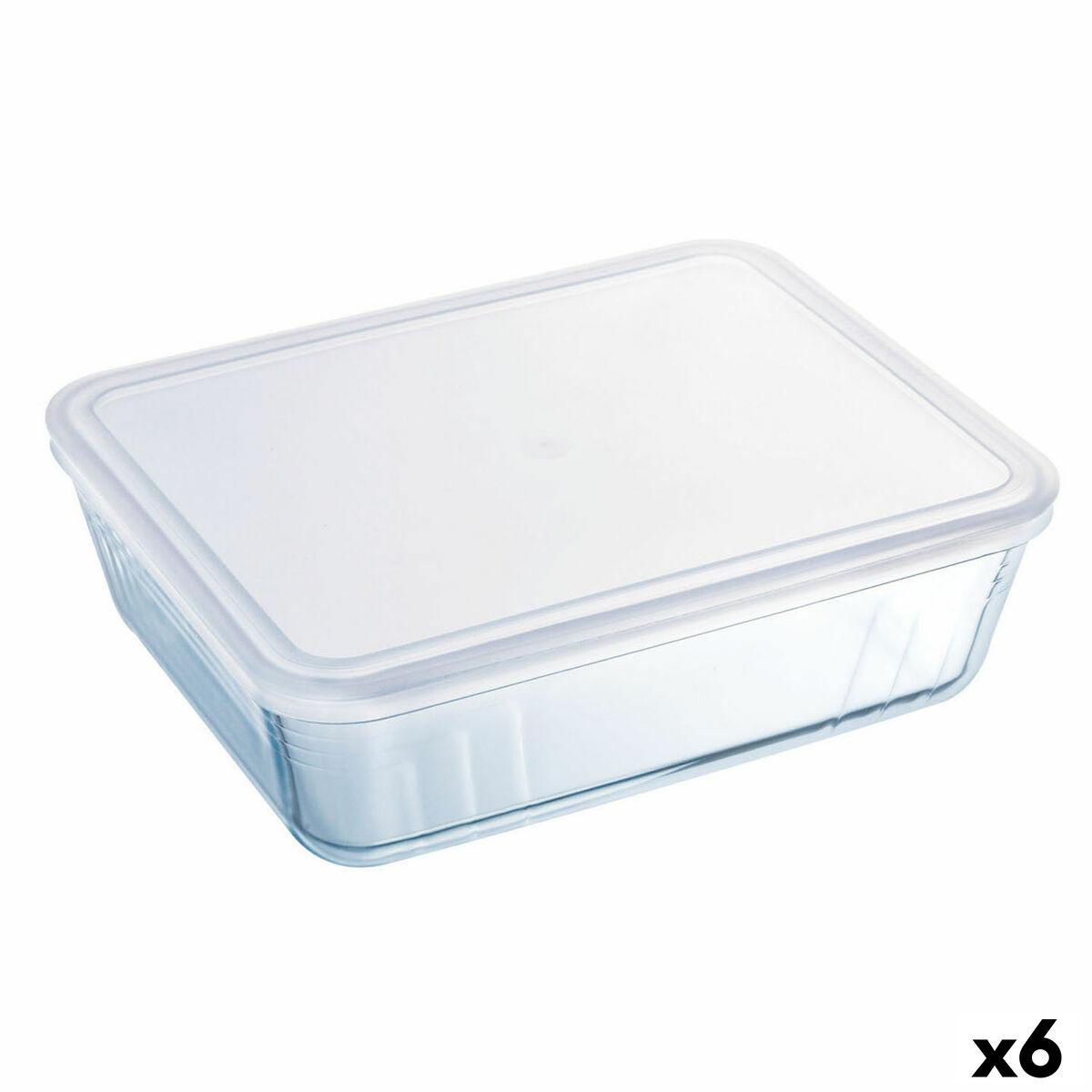 Rektangulær Madkasse Med Låg Pyrex Cook & Freeze 19 X 14 X 5 Cm 800 Ml Gennemsigtig Silikone Glas 6 Enheder