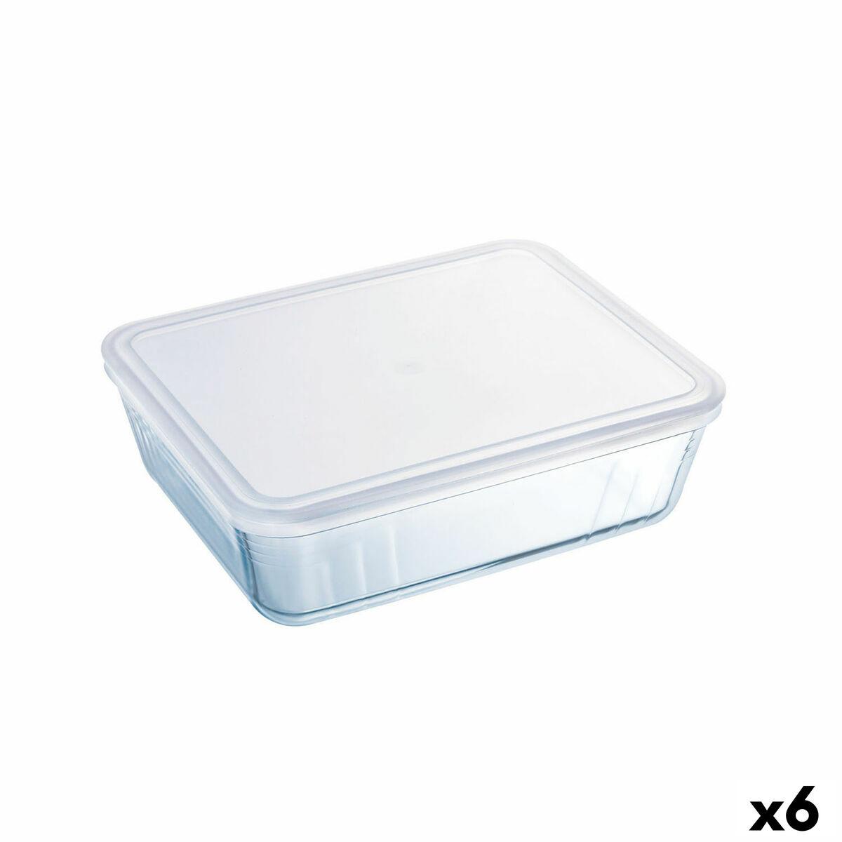Rektangulær Madkasse Med Låg Pyrex Cook&freeze 28 X 23 X 10 Cm 4 2 L Gennemsigtig Glas Silikone 3 Enheder