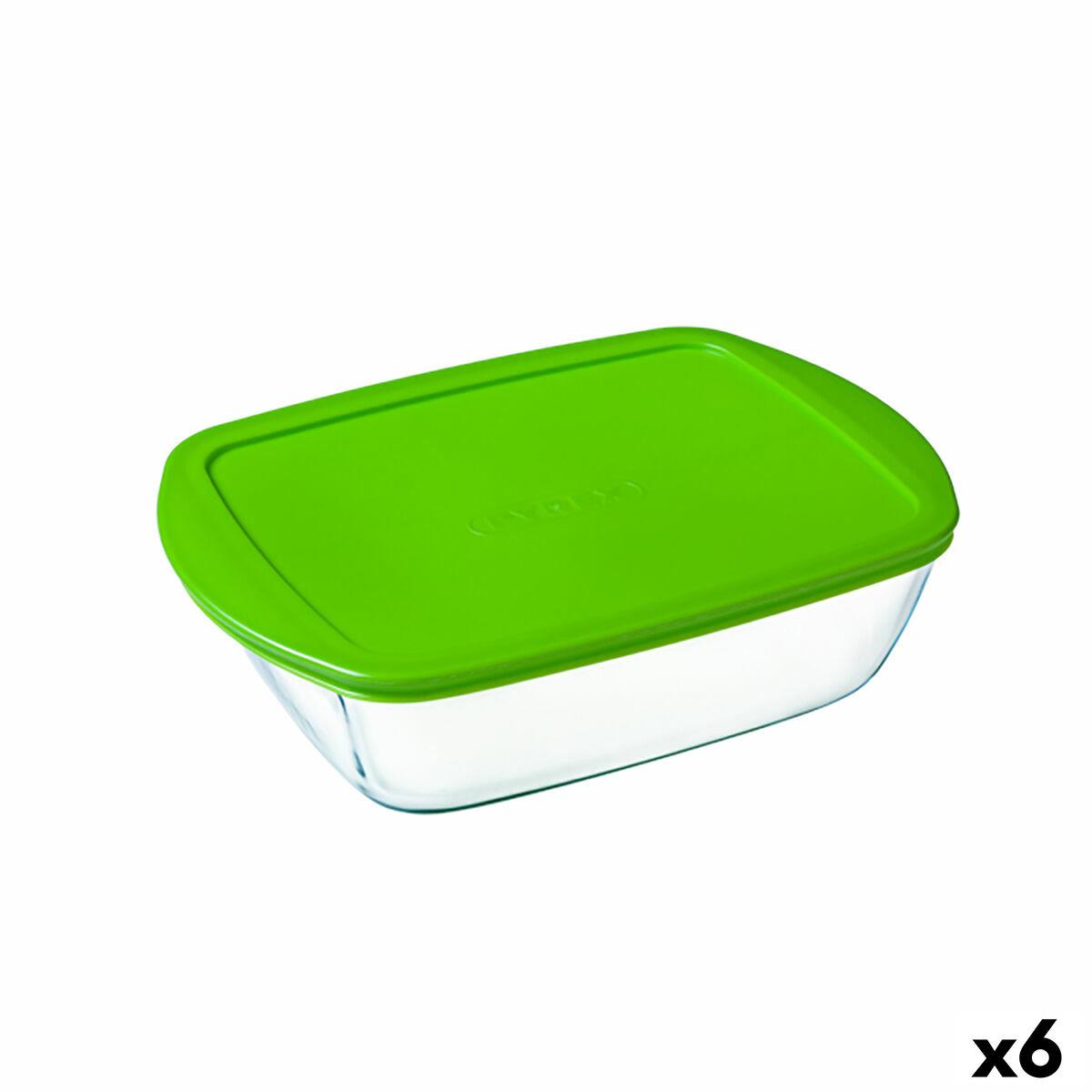 Rektangulær Madkasse Med Låg Pyrex Cook & Store Grøn 1 1 L 23 X 15 X 7 Cm Silikone Glas 6 Enheder