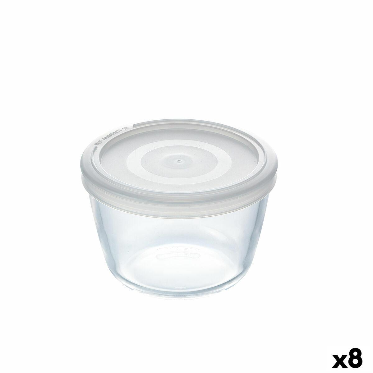 Rund Madkasse Med Låg Pyrex Cook&freeze 600 Ml 12 X 12 X 9 Cm Gennemsigtig Glas Silikone 8 Enheder