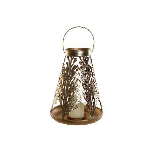 Lanterne i gylden metal - 25 × 25 × 42 cm