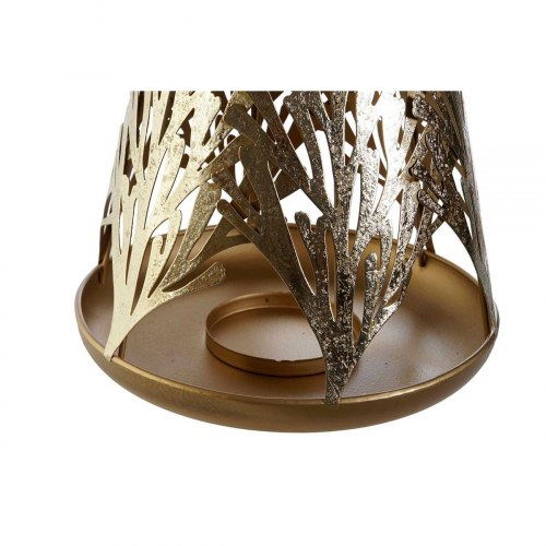 Lanterne i gylden metal - 25 × 25 × 42 cm