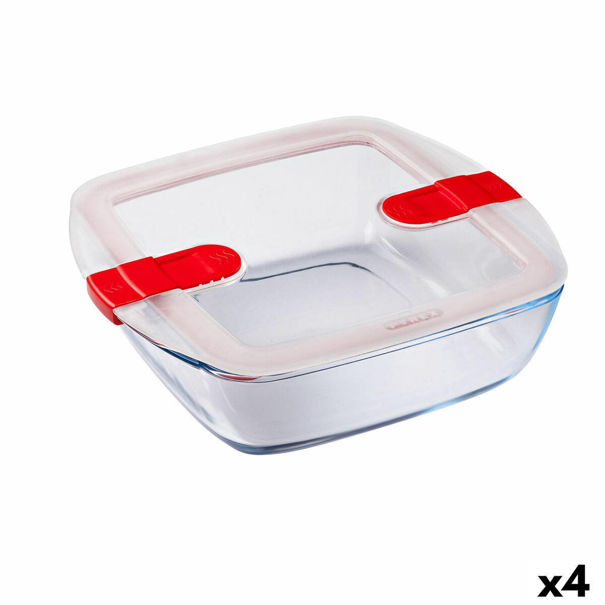 Hermetisk Madkasse Pyrex Cook & Heat 25 X 22 X 7 Cm 2 2 L Gennemsigtig Glas 4 Enheder