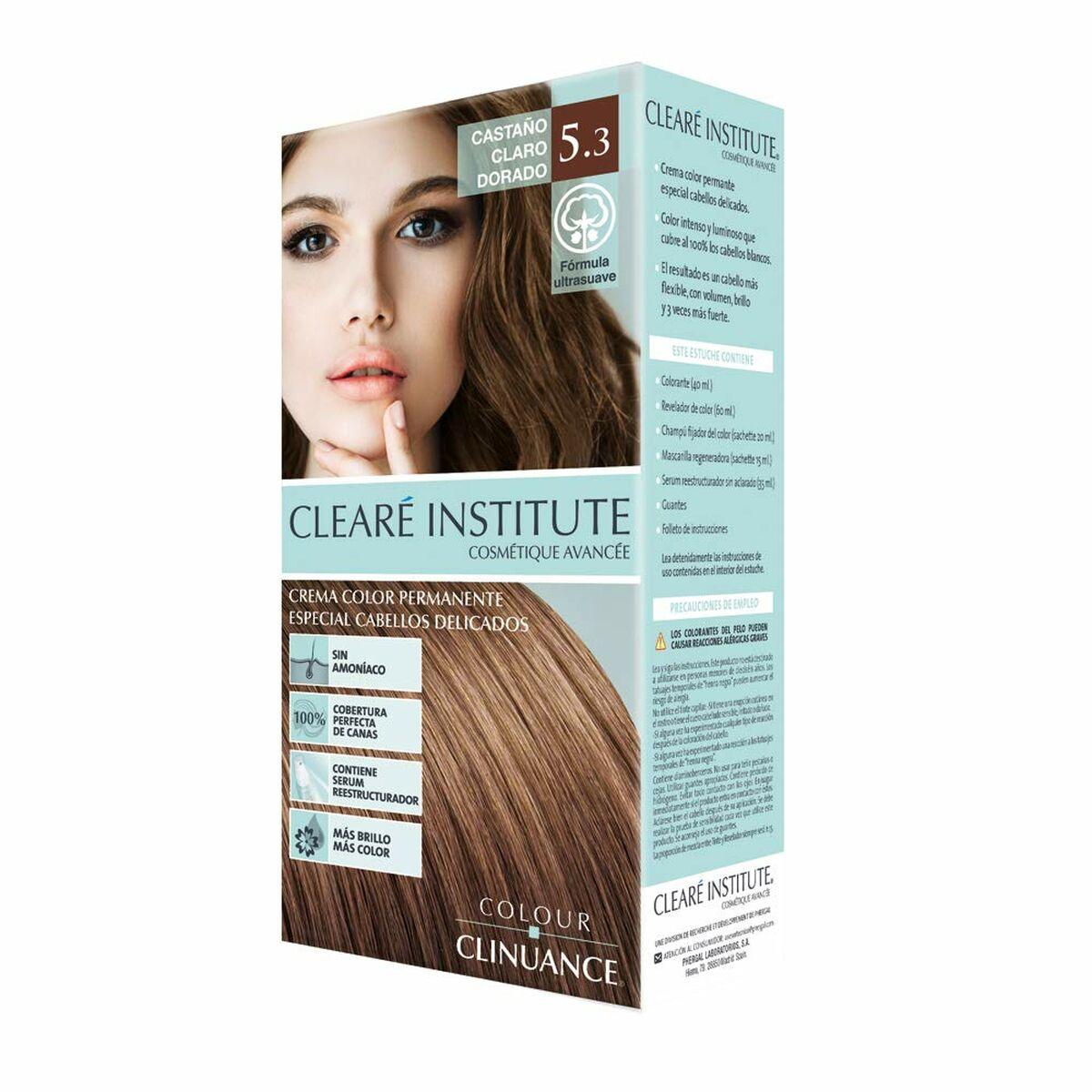 Permanent hårfarve creme - Clearé Institute Colour Clinuance 5.3 Lys gylden kastanje