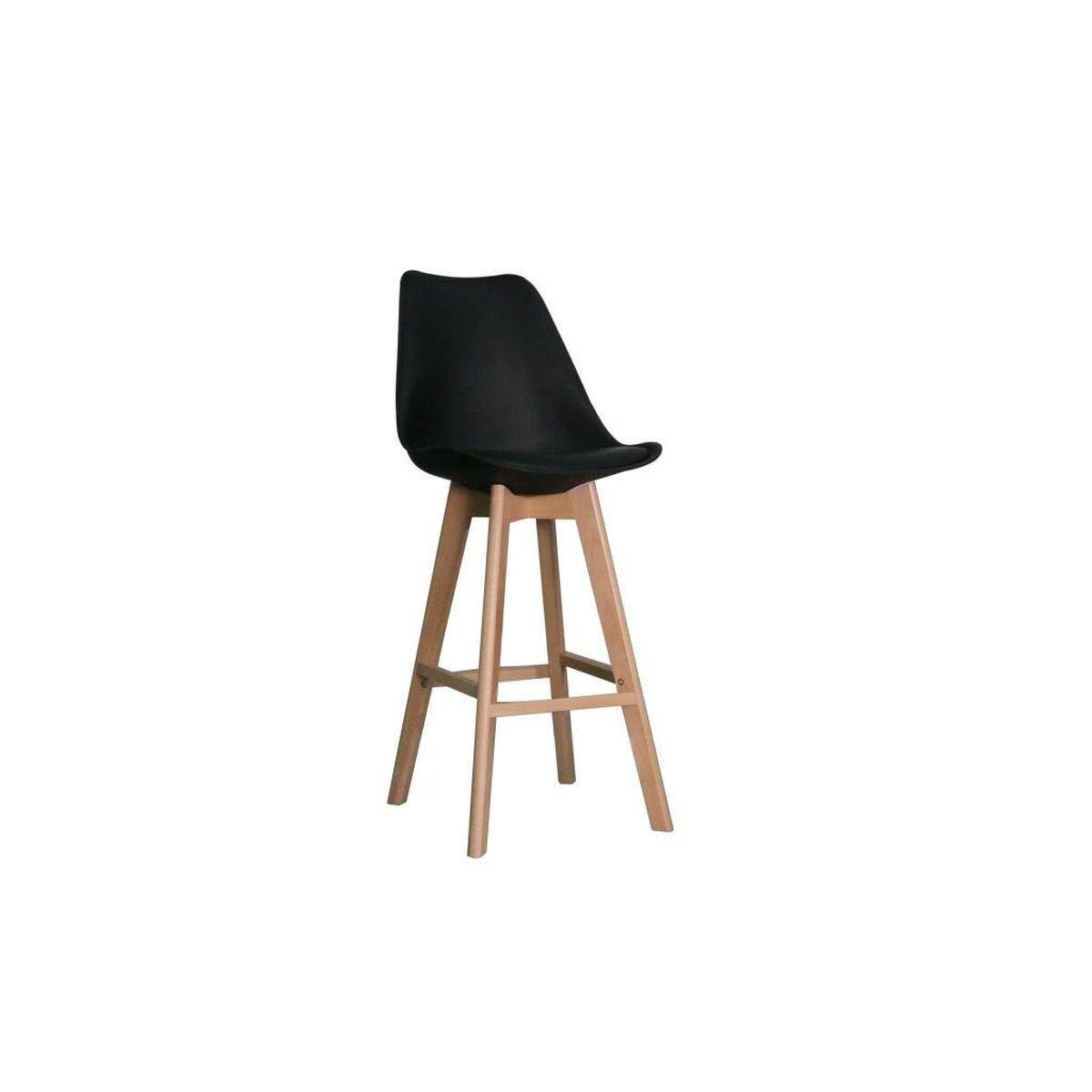 Barstol - Sort sæde, bøg, 57,5 × 50,5 × 109 cm