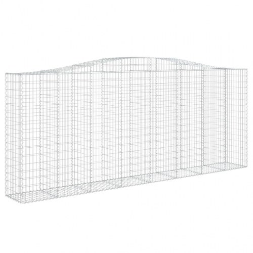 Buede gabionkurve - 8 stk. haveafskærmning i galvaniseret jern 400×50×160/180 cm