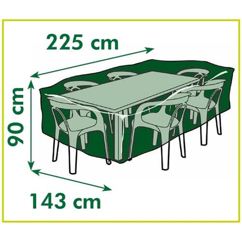 havemøbelovertræk til firkantet borde 225x143x90 cm