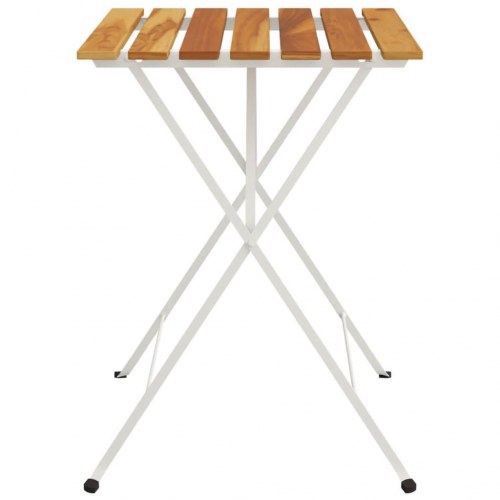 Foldbart bistrobord 55x54x71 cm massivt akacietræ og stål