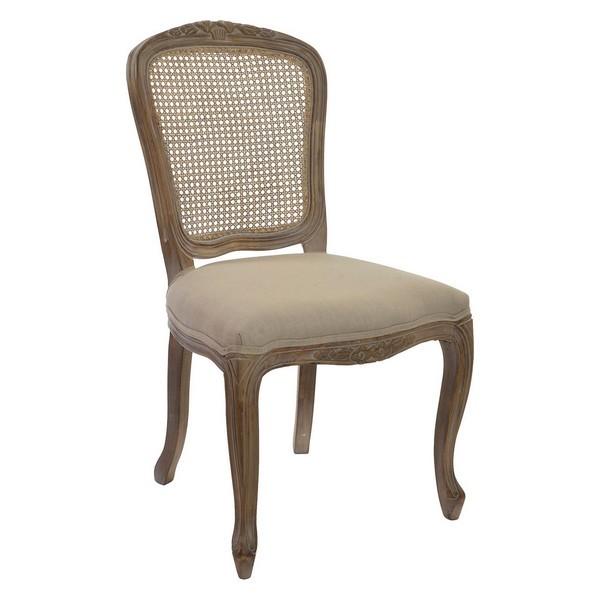 Spisebordsstol Træ Klæde Rattan 53 X 49 X 95 Cm