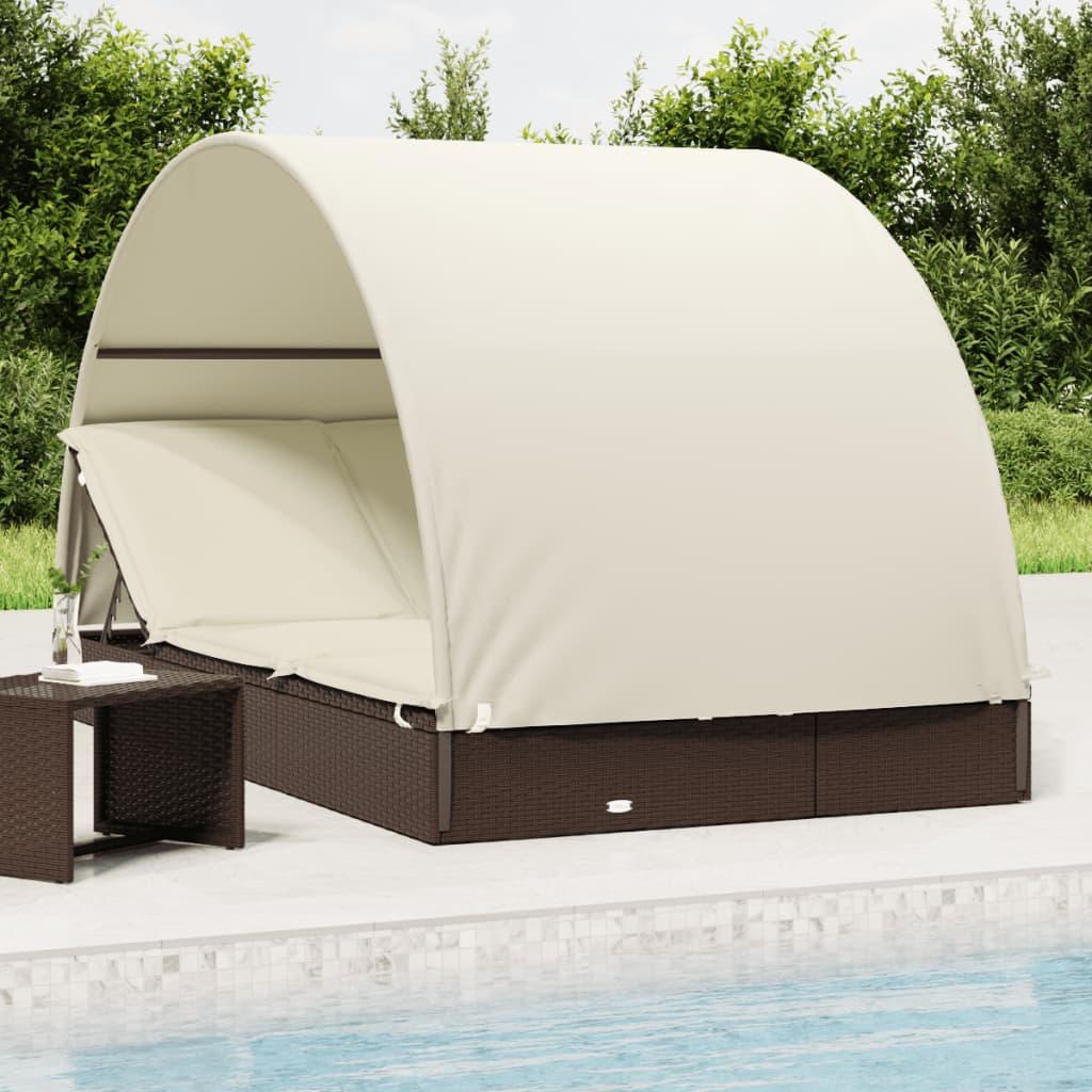Personers Solseng Rundt Tag 211x112x140 Polyrattan Brun