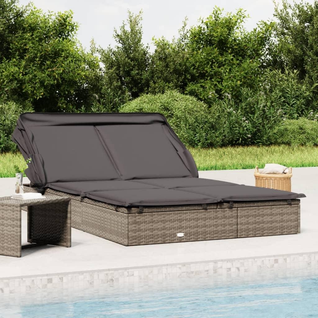 Personers Solseng Foldbart Tag 213x118x97 Polyrattan Grå