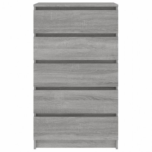 Kommode 60 × 36 × 103 cm i konstrueret træ - grå sonoma-eg, 5 skuffer