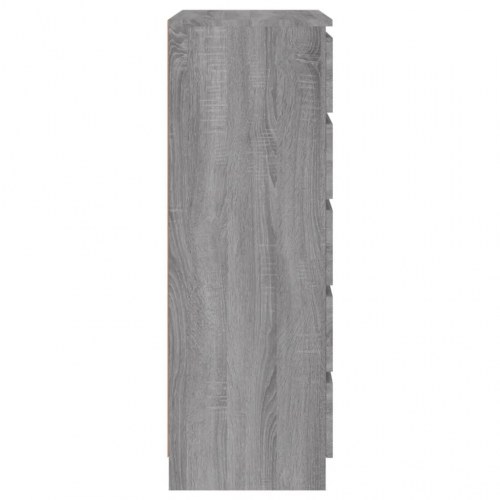 Kommode 60 × 36 × 103 cm i konstrueret træ - grå sonoma-eg, 5 skuffer