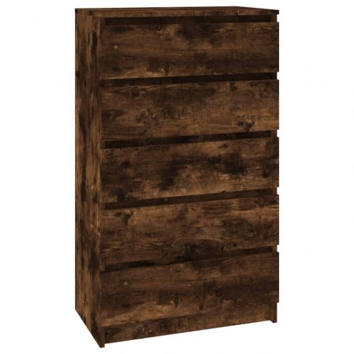 Kommode med 5 skuffer 60×36×103 cm - røget egetræsfarve