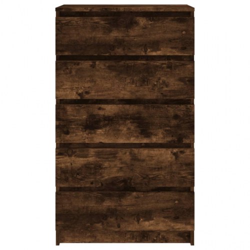 Kommode med 5 skuffer 60×36×103 cm - røget egetræsfarve