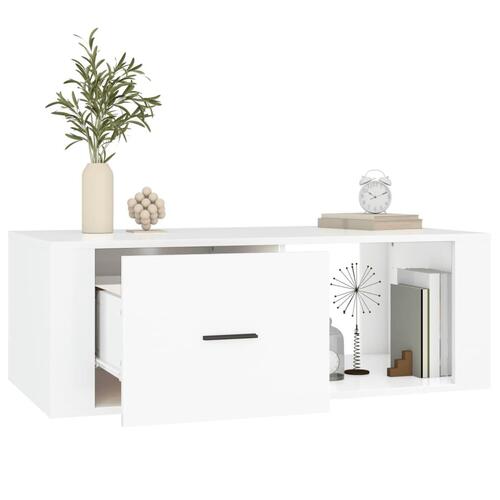 Sofabord 100x50,5x35 cm konstrueret træ hvid