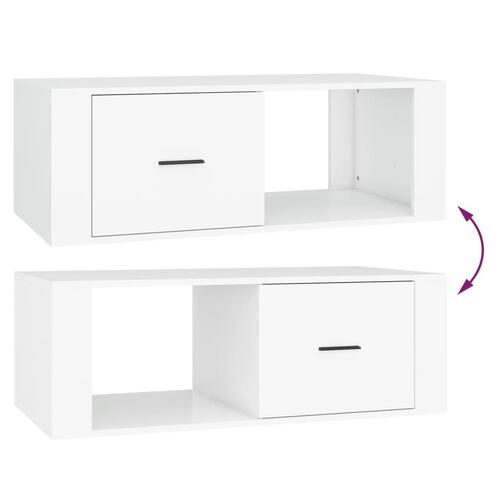 Sofabord 100x50,5x35 cm konstrueret træ hvid