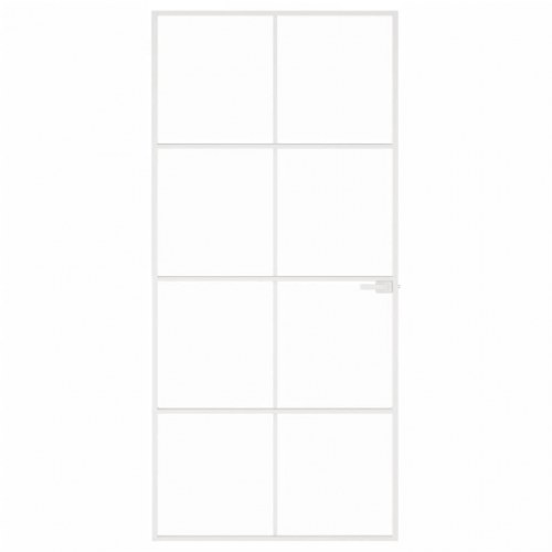 Dør 93x201,5 cm hærdet glas og aluminium hvid