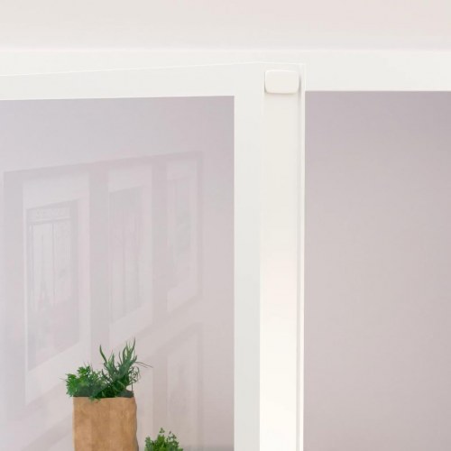 Inderdør i hærdet glas og aluminium - 83 × 201,5 cm, hvid