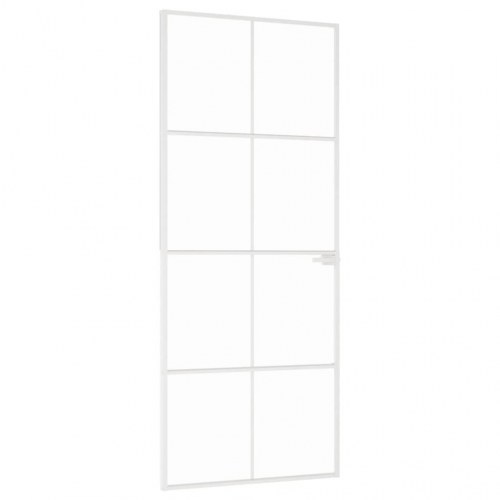 Dør 83x201,5 cm hærdet glas og aluminium hvid